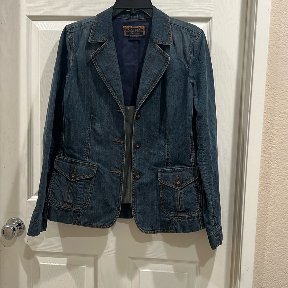 Indigo palms denim jacket